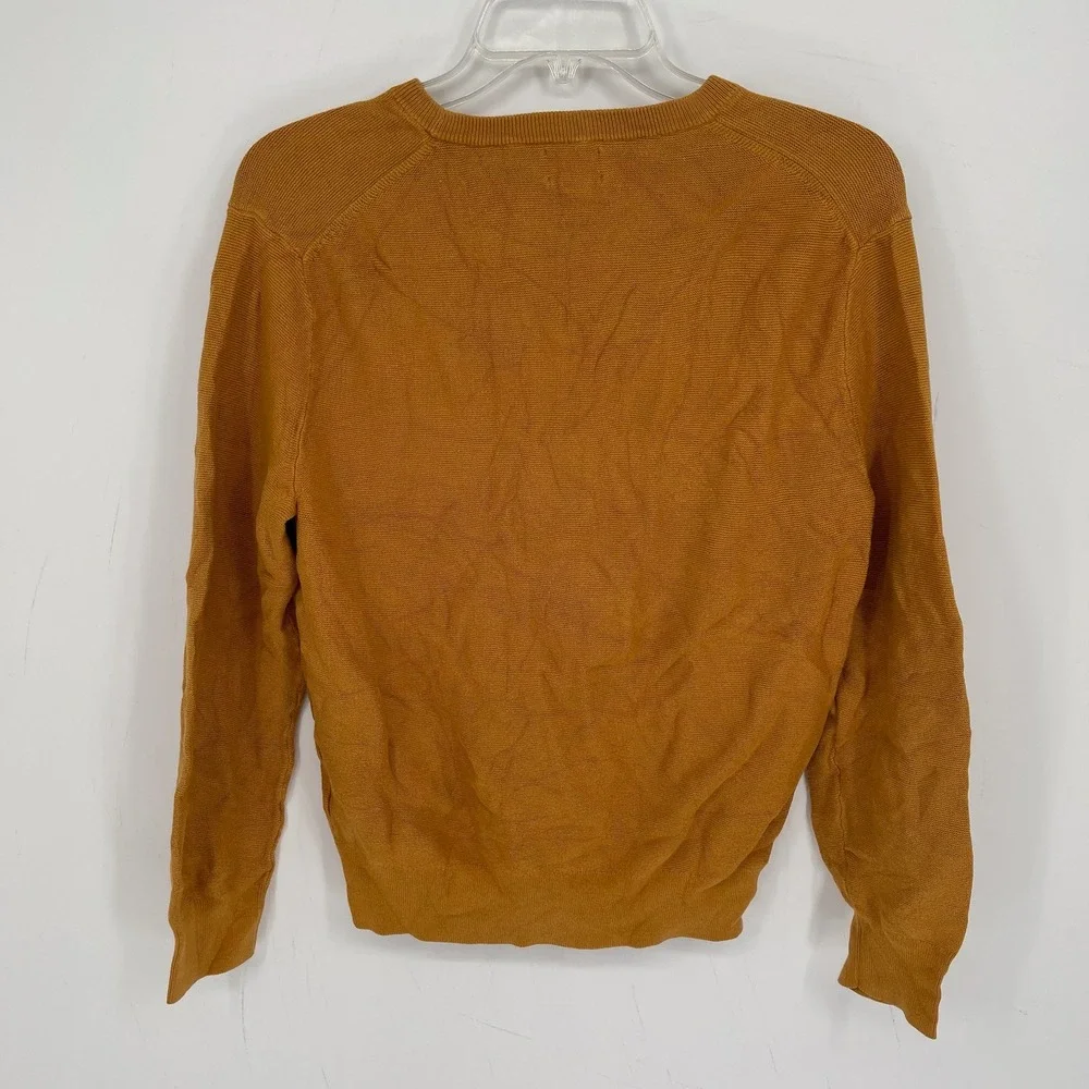 J. Crew Women's Mustard Yellow Knit Cotton Crewneck Sweater Size S